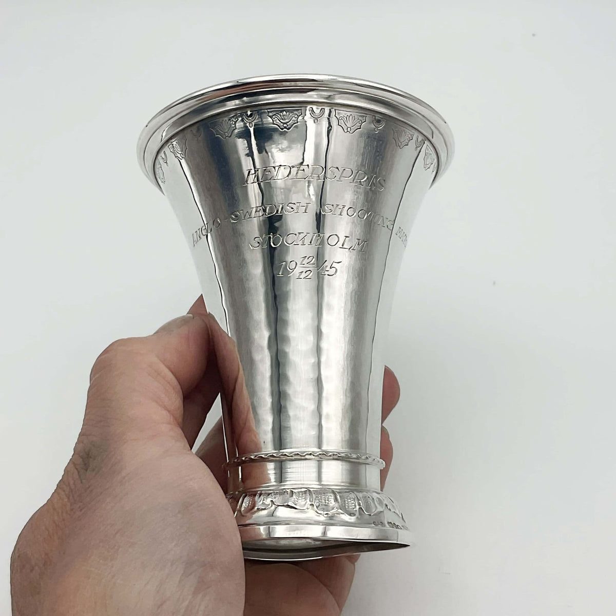 Vintage 1945 Silver Trumpet Vase, Swedish Trophy - Beeches Vintage
