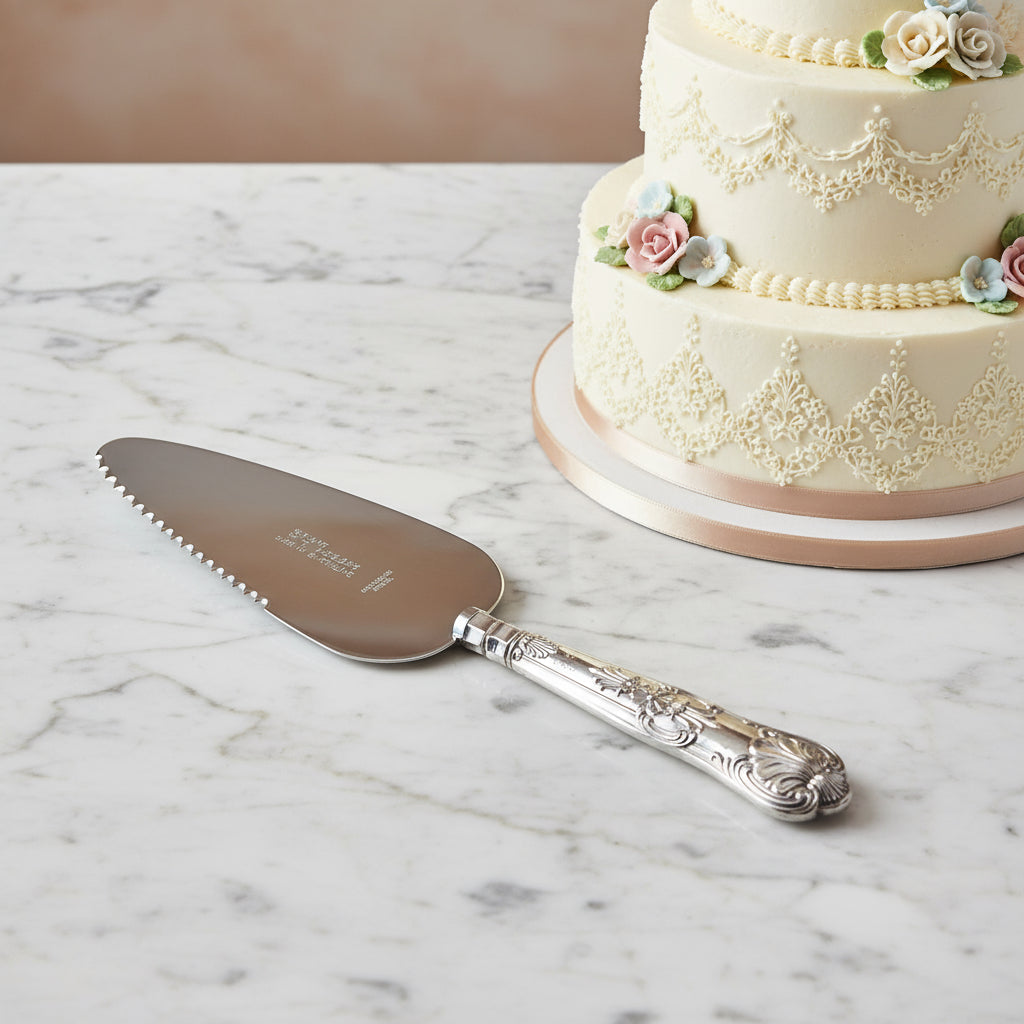 1960s Hallmarked Silver Handled Cake Slice, Pie Server - Beeches Vintage