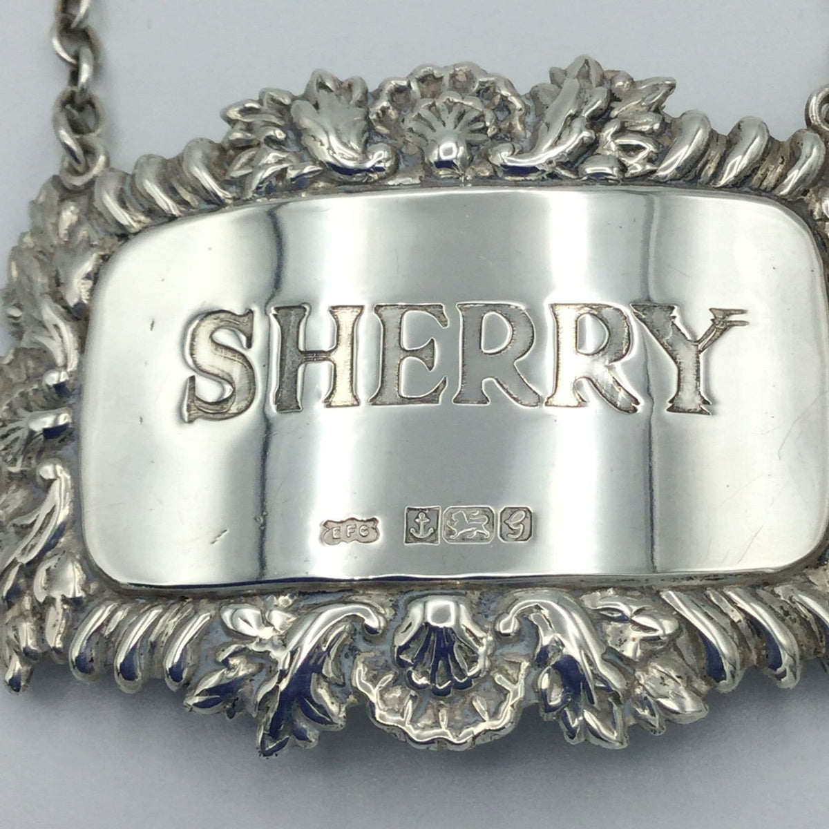 1981 Sterling Silver Sherry Decanter Label - Beeches Vintage