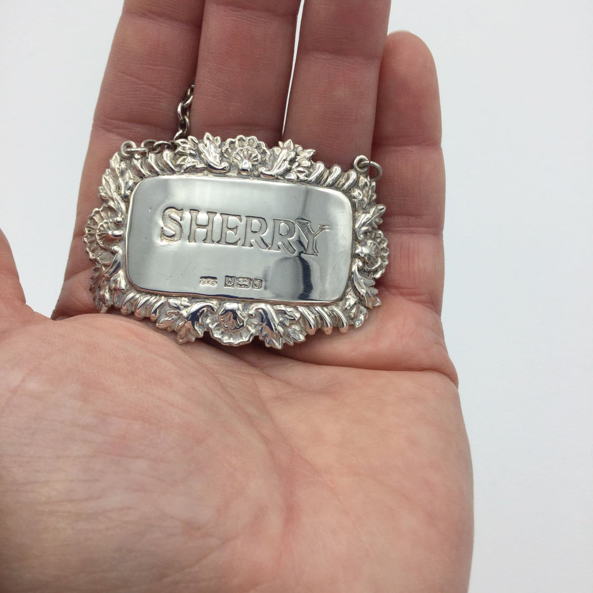 1981 Sterling Silver Sherry Decanter Label - Beeches Vintage