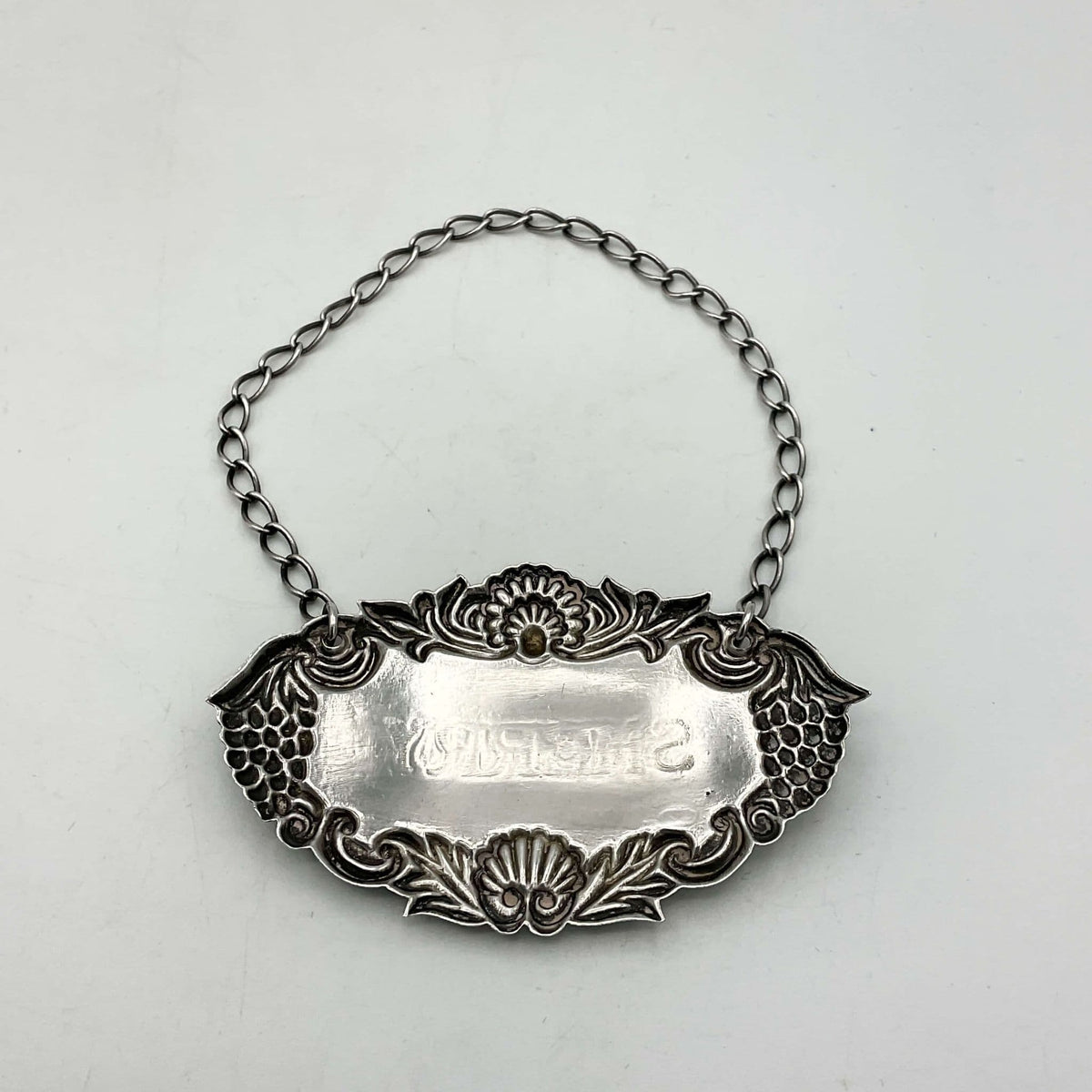 1982 Sterling Silver Sherry Decanter Label - Beeches Vintage