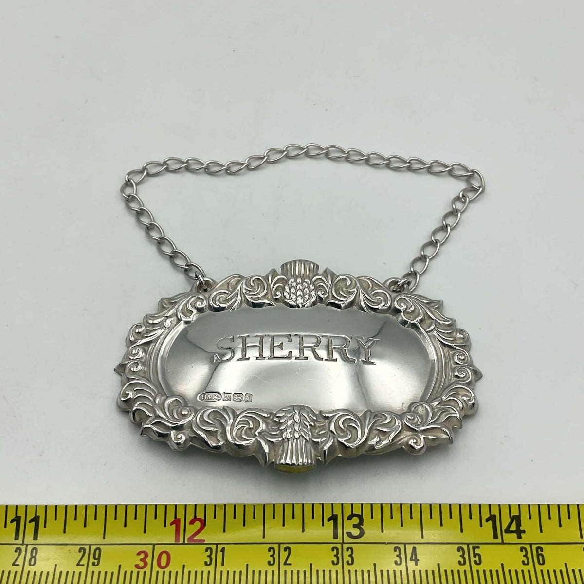 Vintage 1983 Sterling Silver Sherry Decanter Label - Beeches Vintage