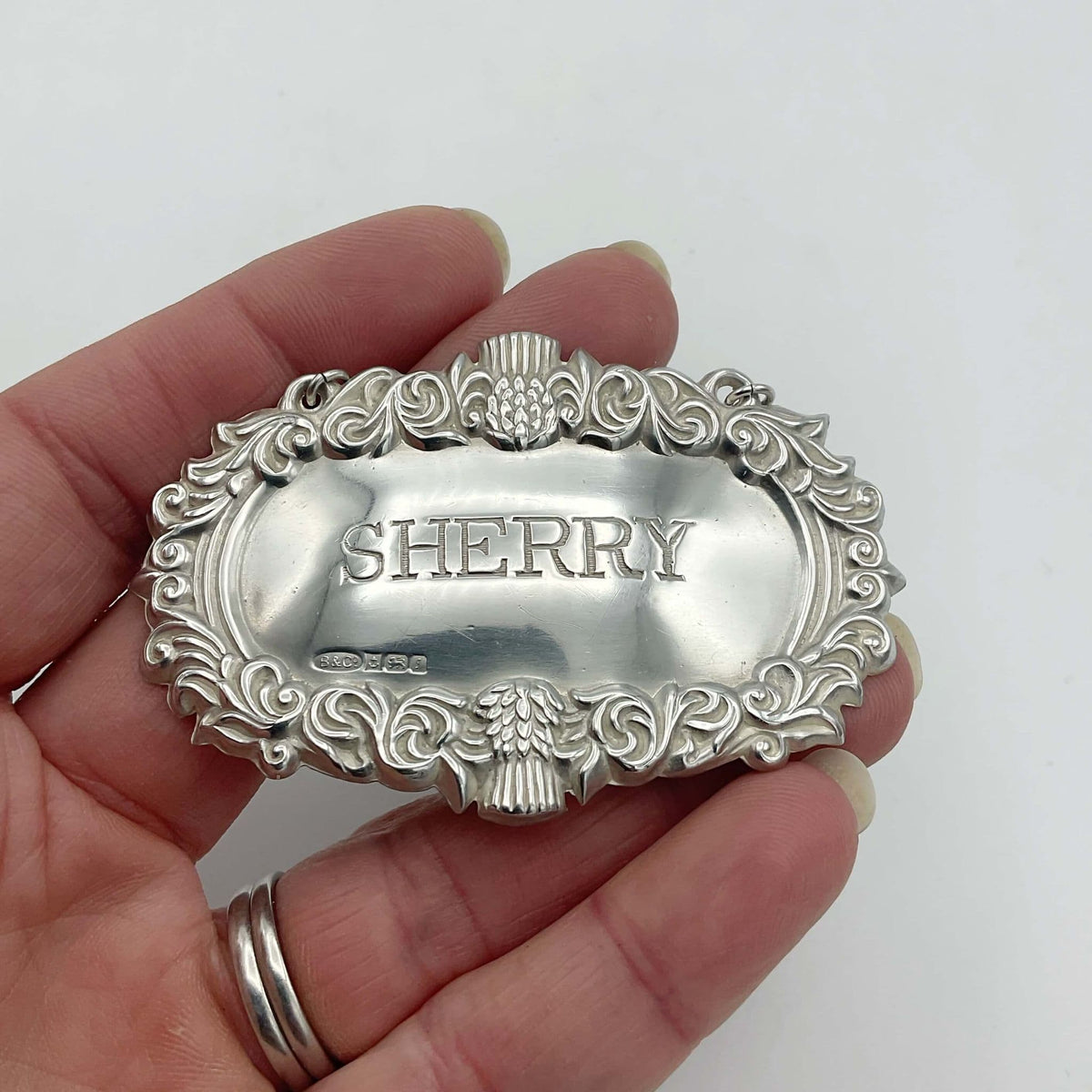 Vintage 1983 Sterling Silver Sherry Decanter Label - Beeches Vintage