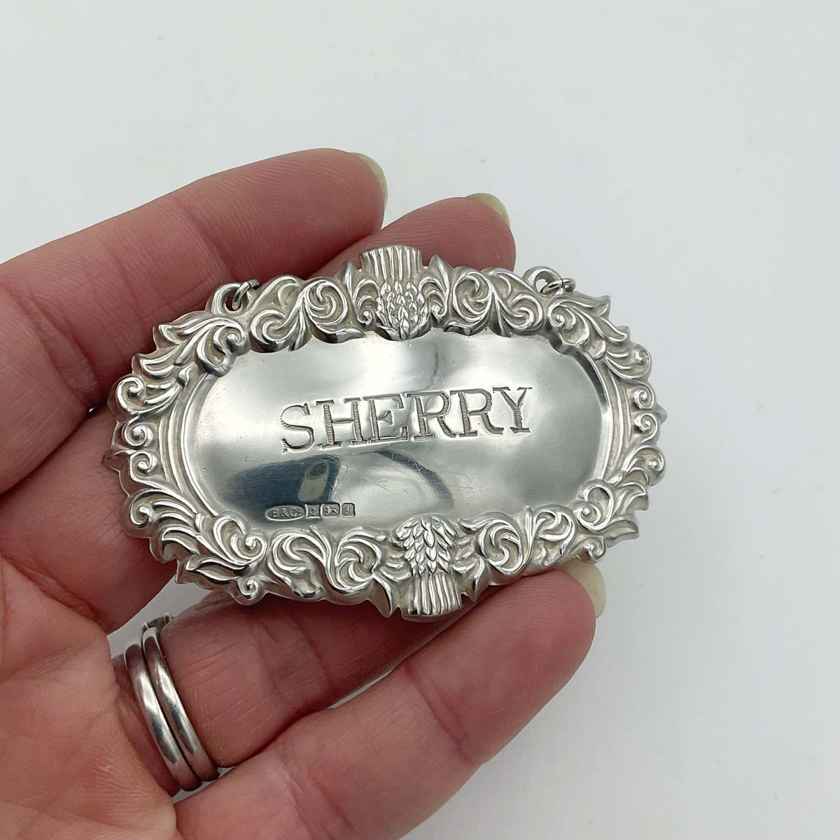 Vintage 1983 Sterling Silver Sherry Decanter Label - Beeches Vintage