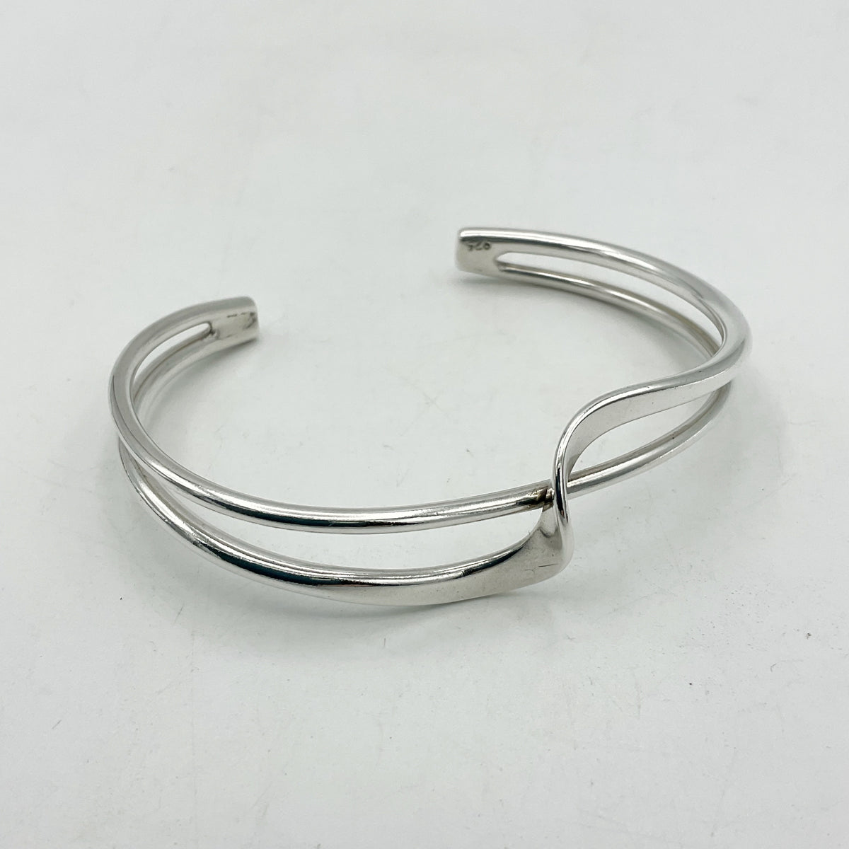 Small Sterling Silver Bangle Bracelet, Hallmarked 2007 - Beeches Vintage