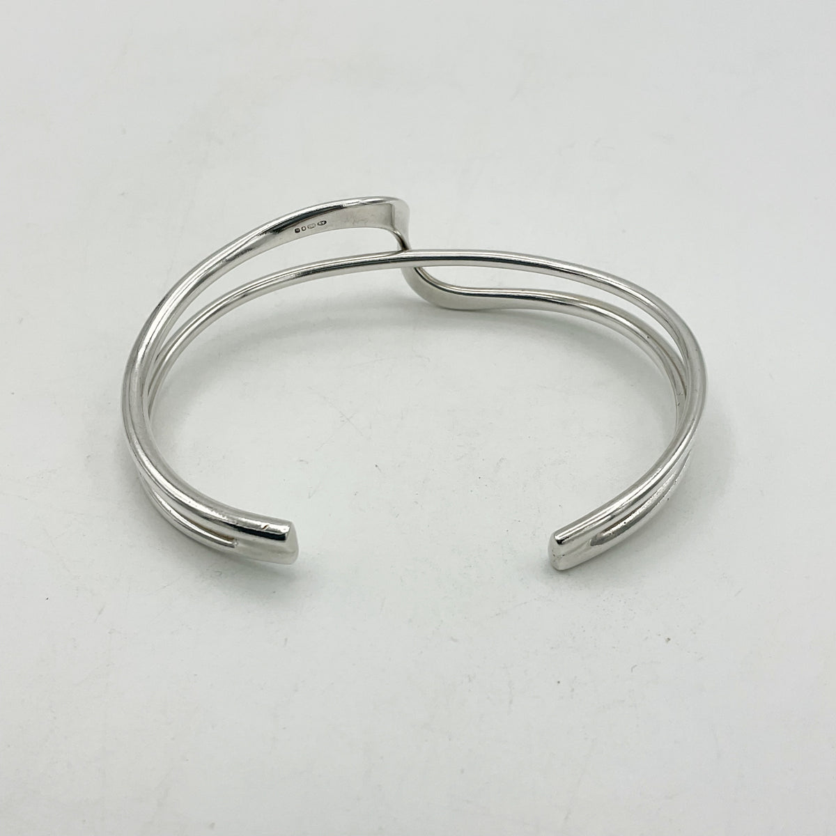 Small Sterling Silver Bangle Bracelet, Hallmarked 2007 - Beeches Vintage