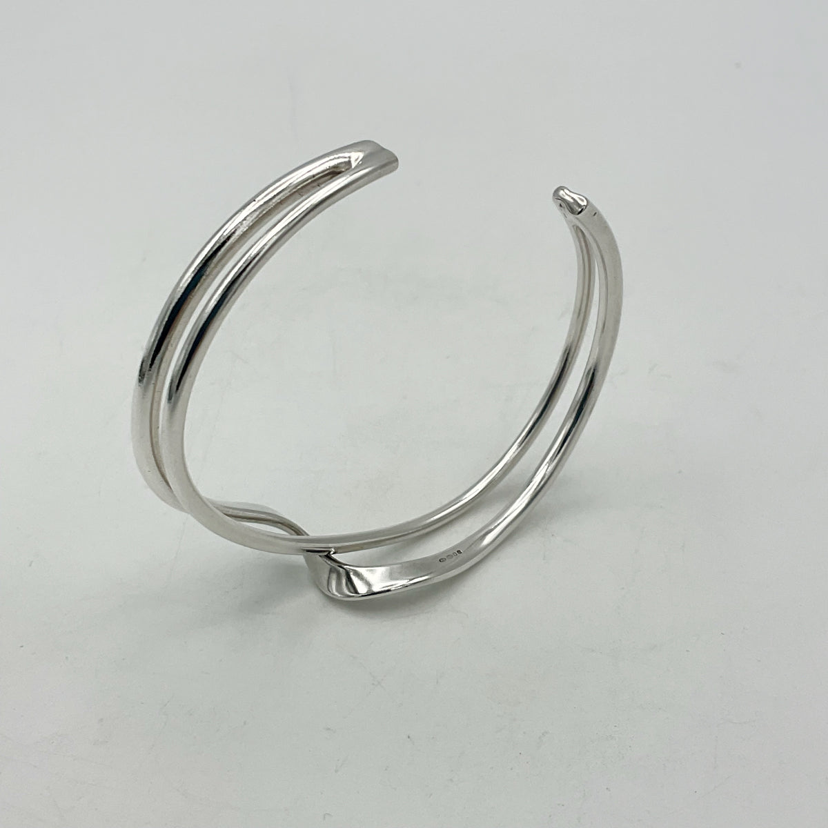Small Sterling Silver Bangle Bracelet, Hallmarked 2007 - Beeches Vintage