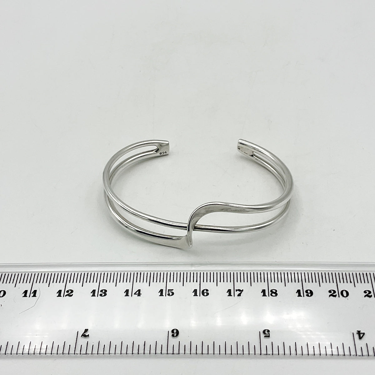 Small Sterling Silver Bangle Bracelet, Hallmarked 2007 - Beeches Vintage