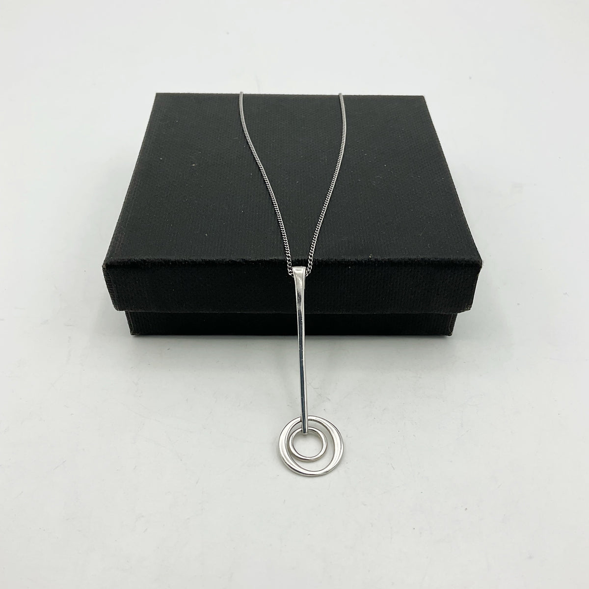 Silver Bar Pendant Necklace - Beeches Vintage