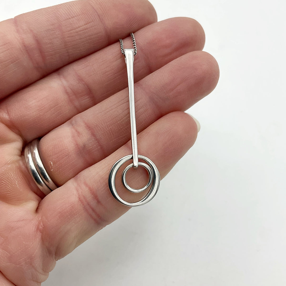 Silver Bar Pendant Necklace - Beeches Vintage