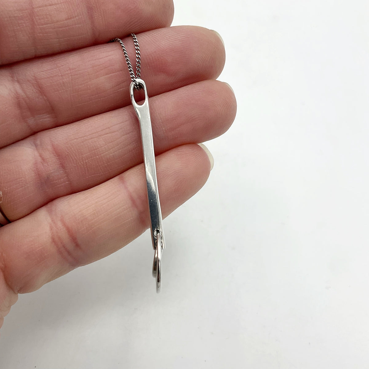 Silver Bar Pendant Necklace - Beeches Vintage