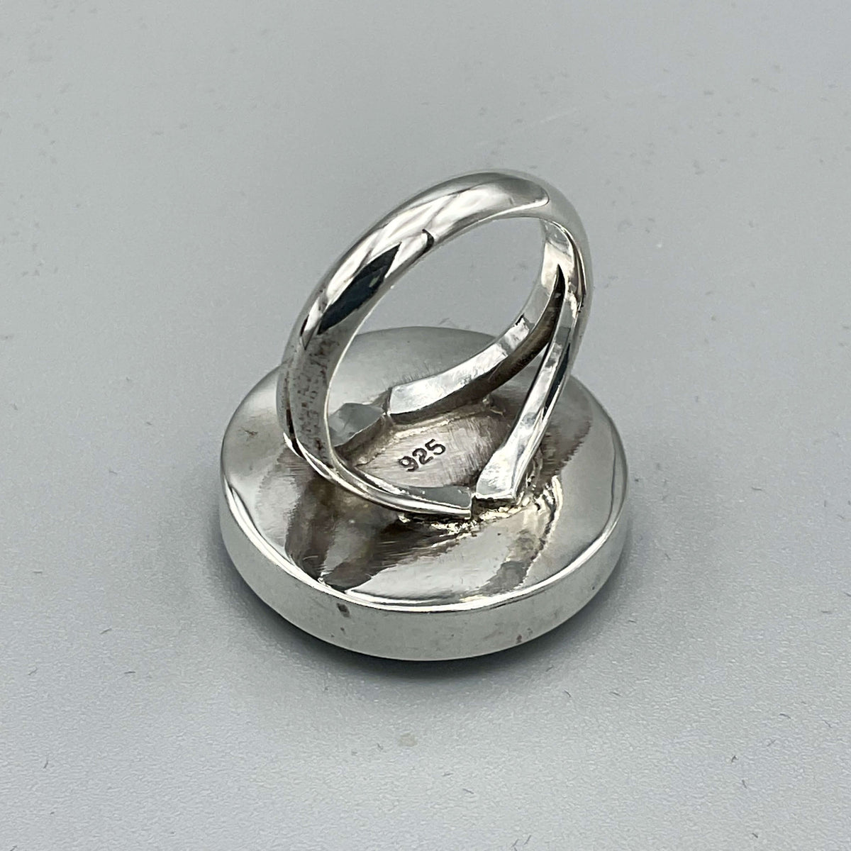 Silver enamel ring with intricate design from Beeches Vintage, showcasing a stylish and vintage-inspired accessory.