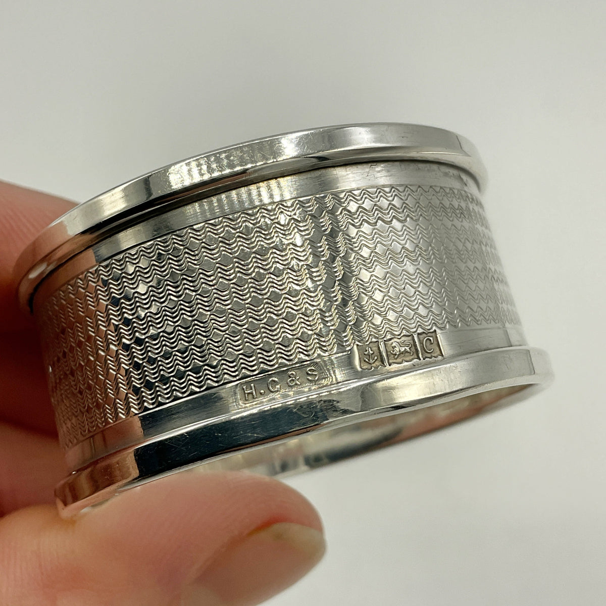 Vintage Sterling Silver Napkin Ring, 1952 Hallmarks