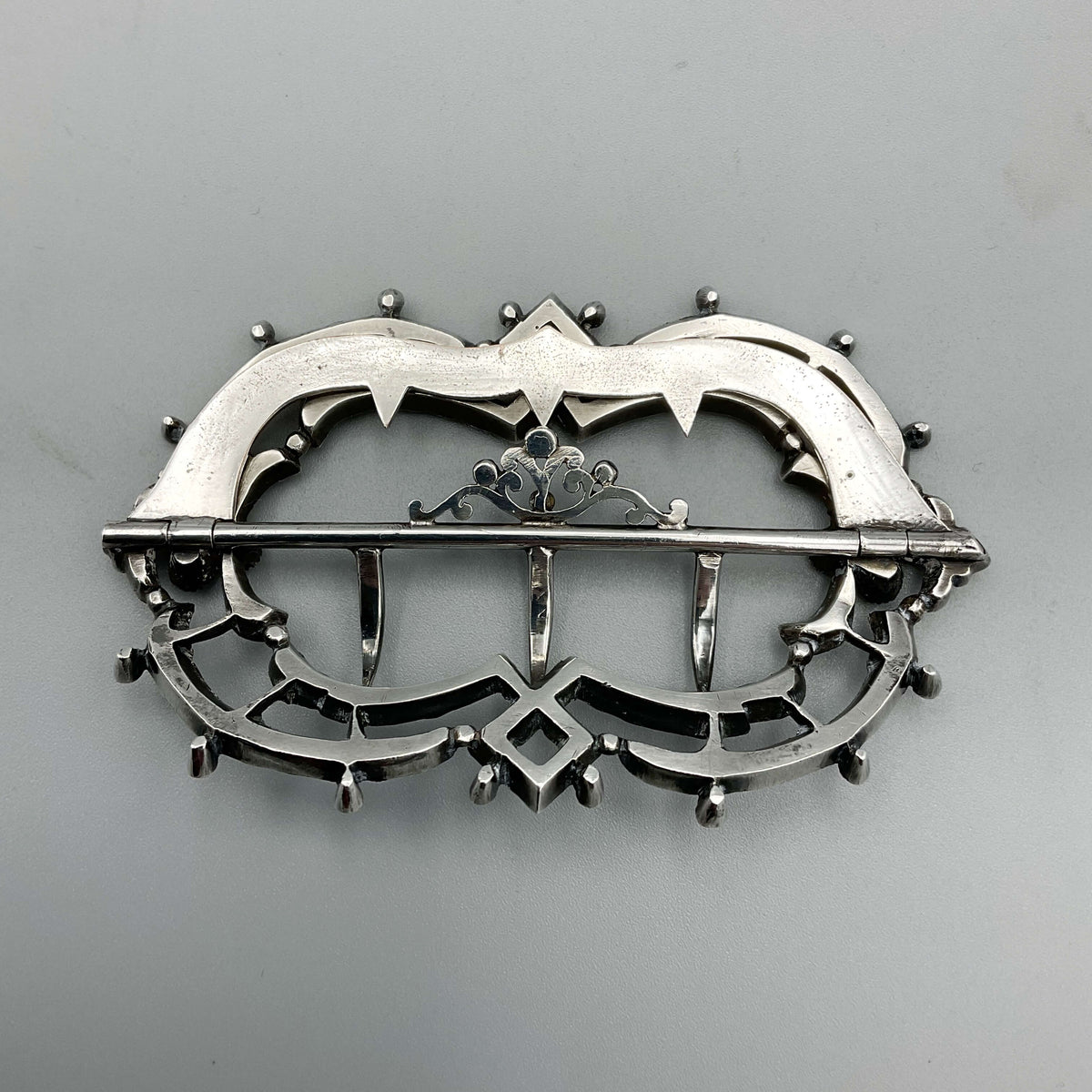 Antique cubic zirconia hair clip by Beeches Vintage, elegant hair accessory with sparkling stones and intricate design.