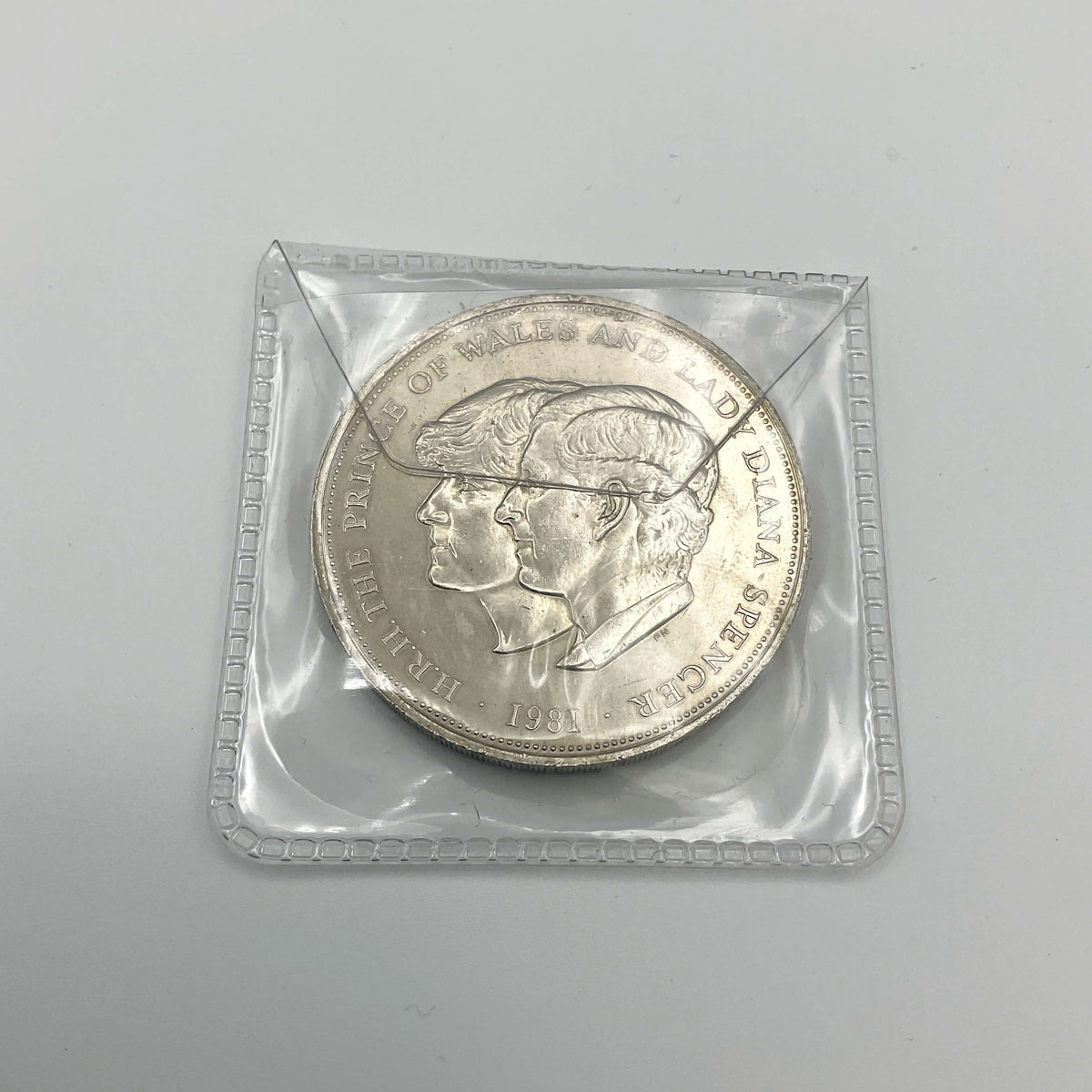 Beeches Vintage Charles and Diana 1981 Royal Wedding coin showing detailed portrait and commemorative design.
