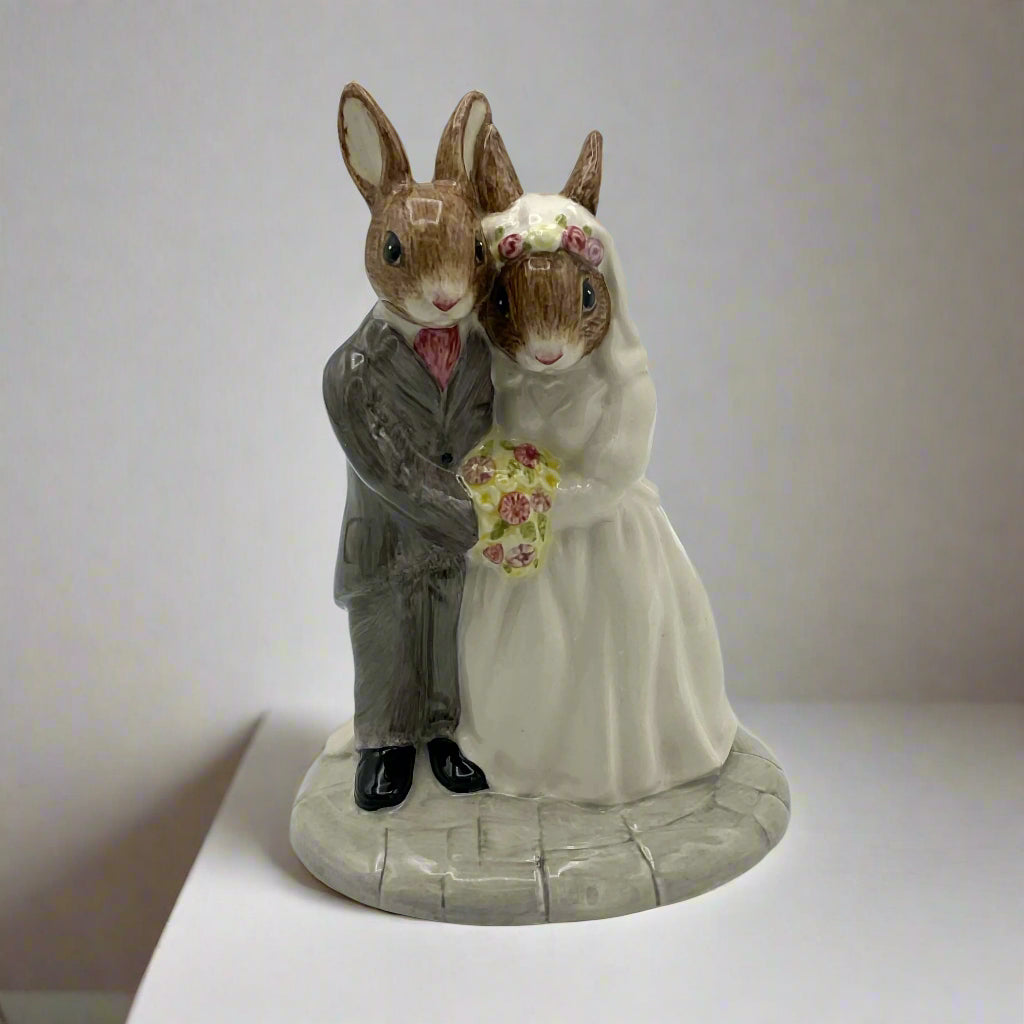 Royal Doulton Bunnykins Wedding Day figurine, collectible china piece featuring a charming bunny couple in wedding attire.