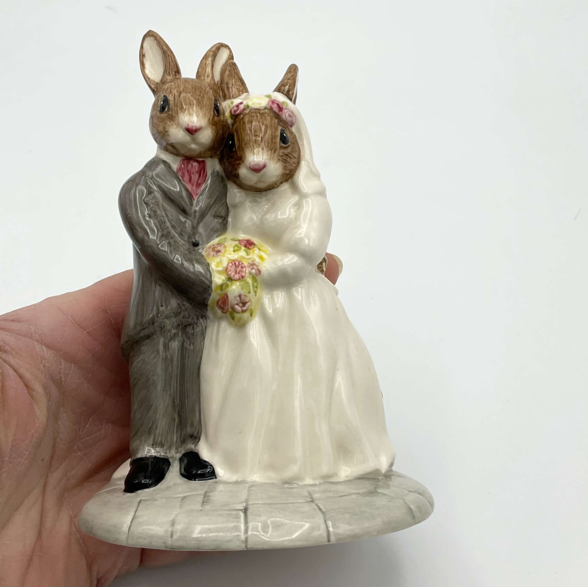 Royal Doulton Bunnykins Wedding Day figurine, collectible china piece by Beeches Vintage, featuring a wedding scene with detailed craftsmanship.