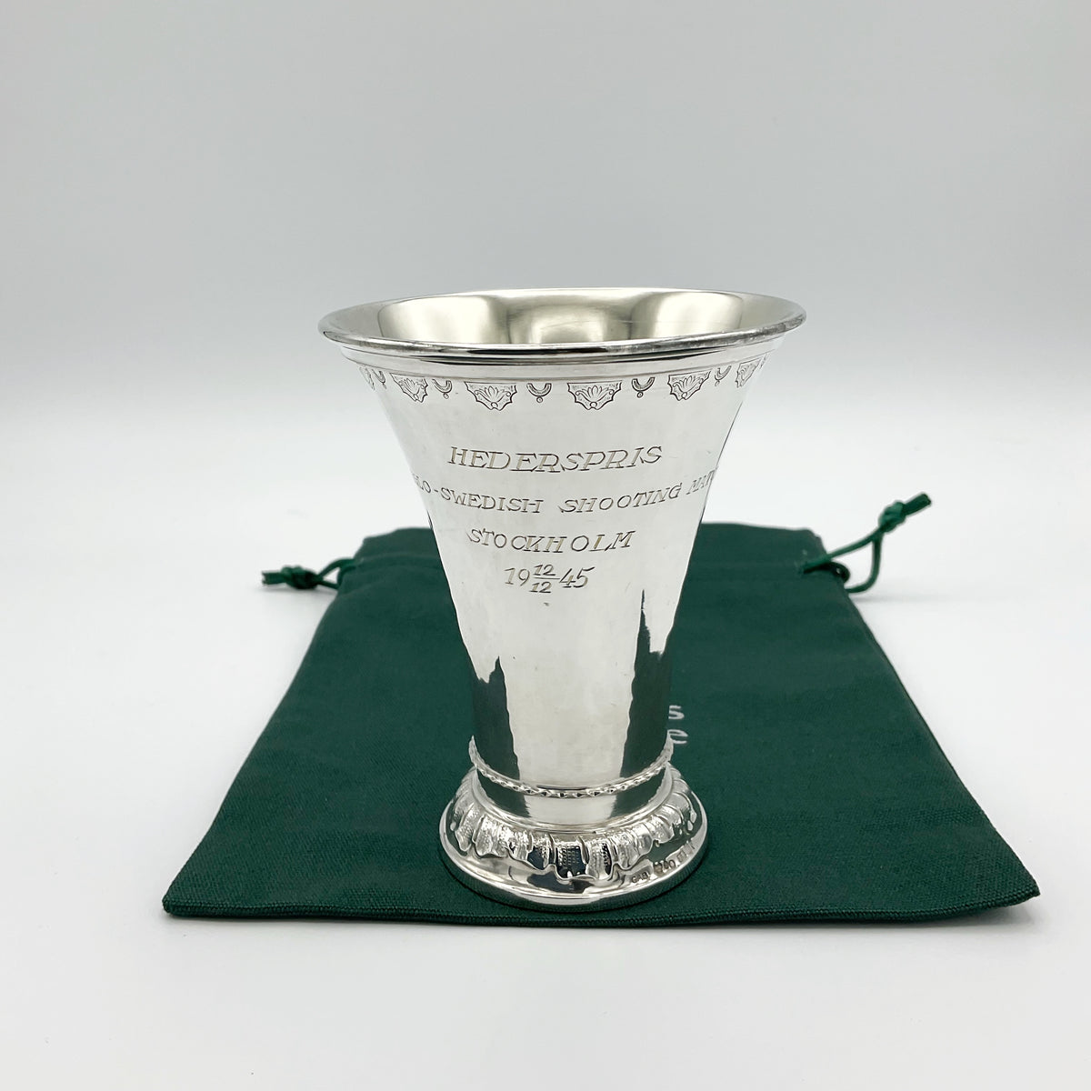 Vintage 1945 Silver Trumpet Vase, Swedish Trophy - Beeches Vintage