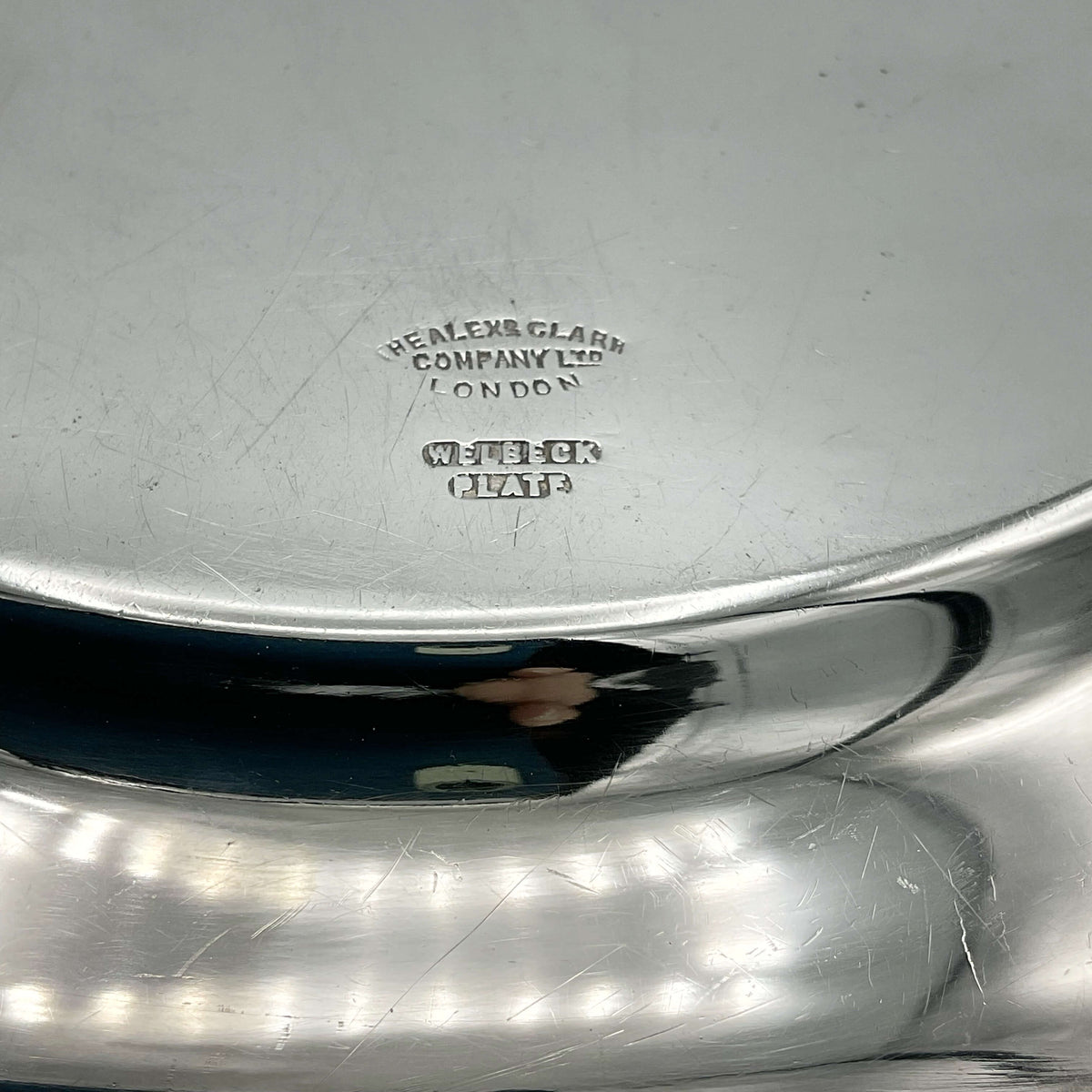 Alexander ClarkCompany London Welbeck Plate logos on base of tray