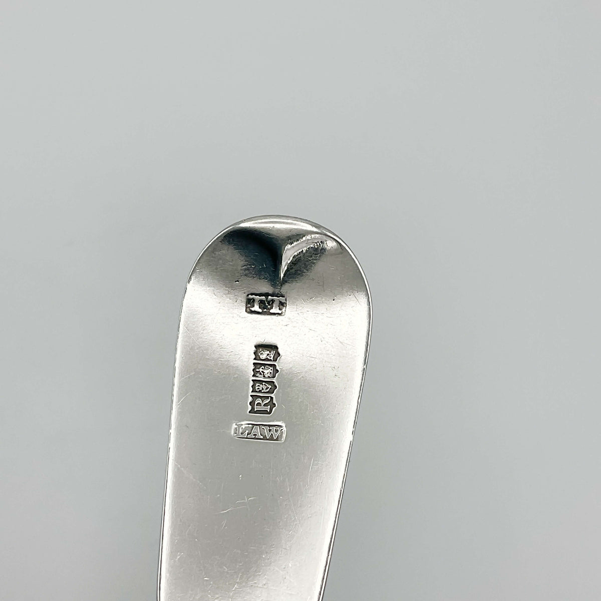 Antique 1813 Sterling Silver Dessert Spoon by Beeches Vintage with ornate handle design and polished finish.