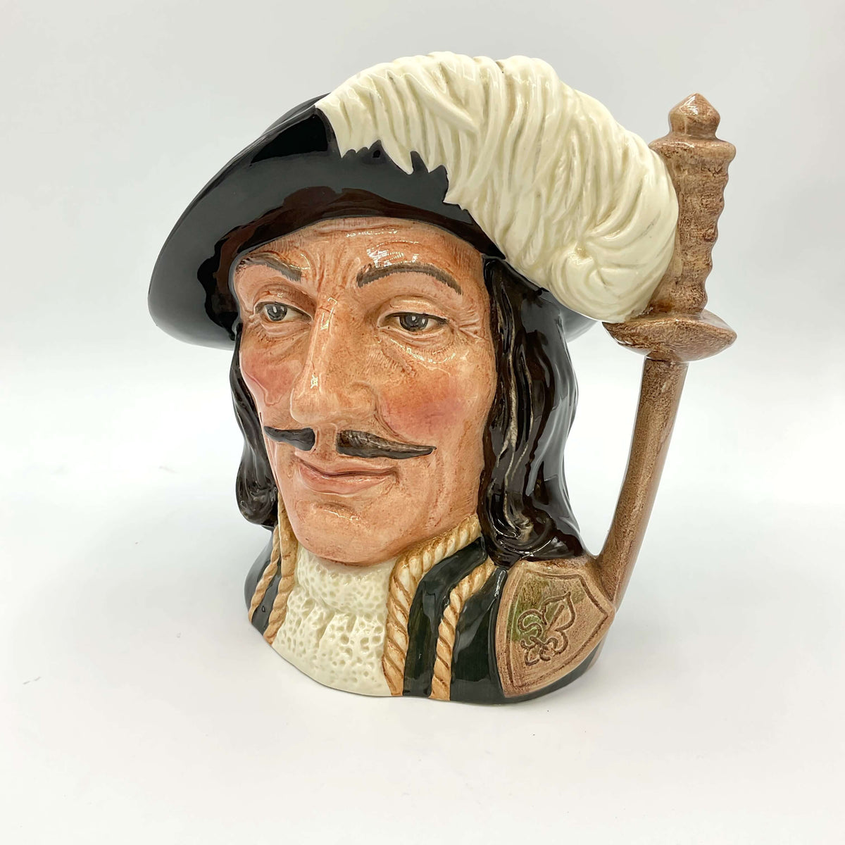Large Royal Doulton Athos Toby Jug on a plain background