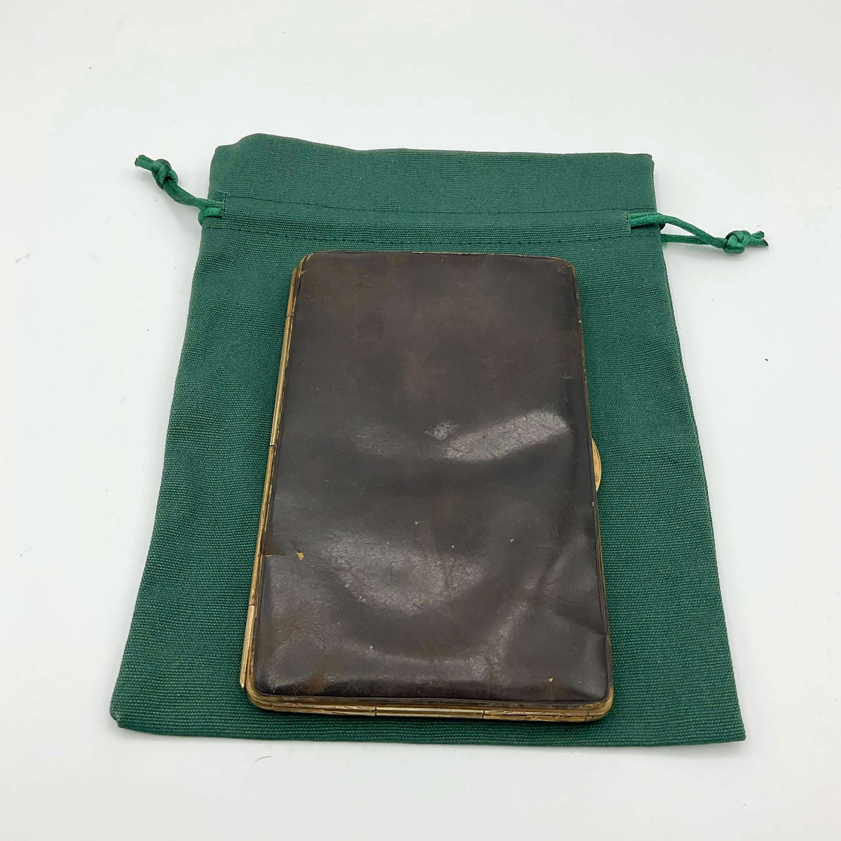 Vintage 1940s leather card case by Beeches Vintage, featuring classic design and multiple card slots.