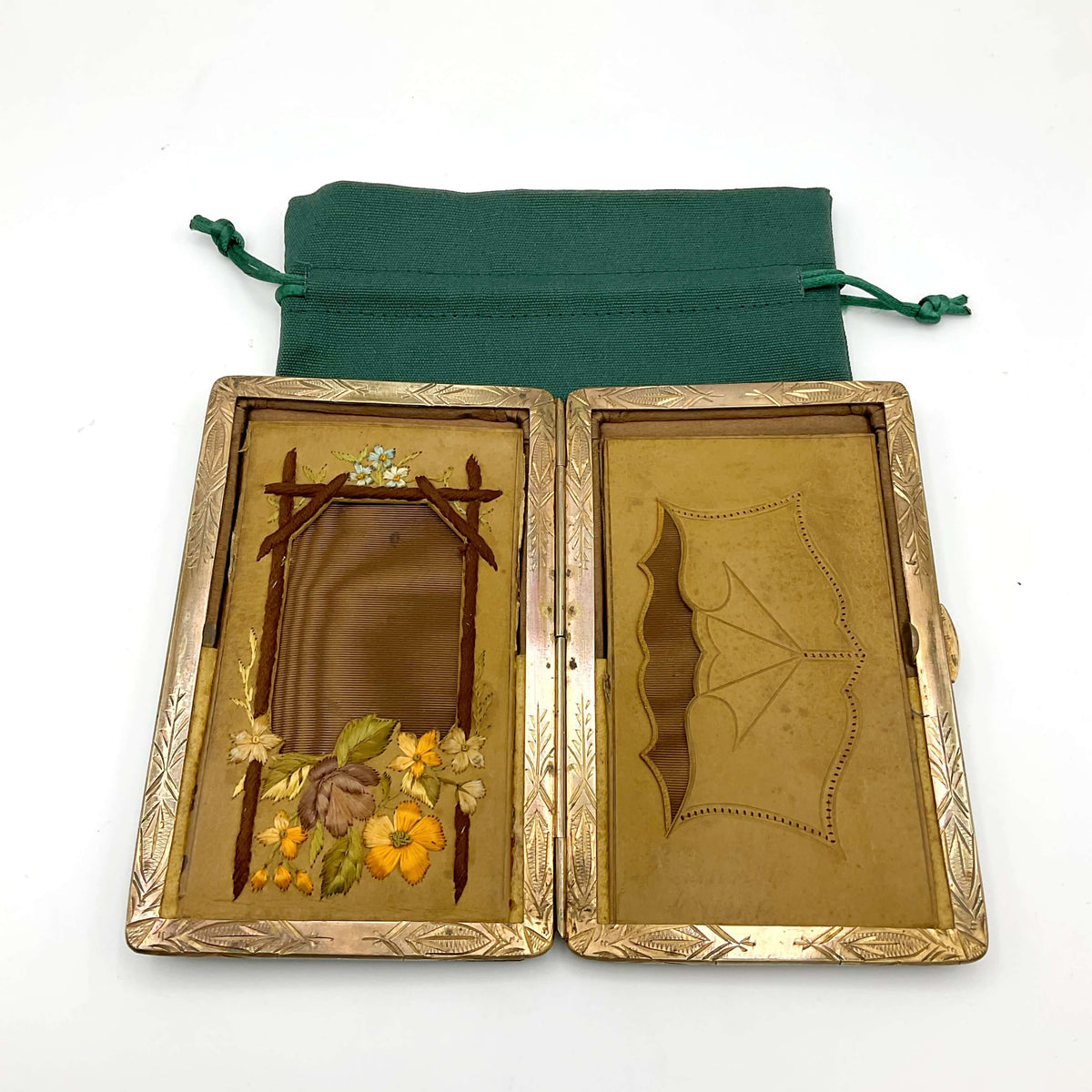 Vintage 1940s leather card case by Beeches Vintage, featuring classic design and multiple card slots.