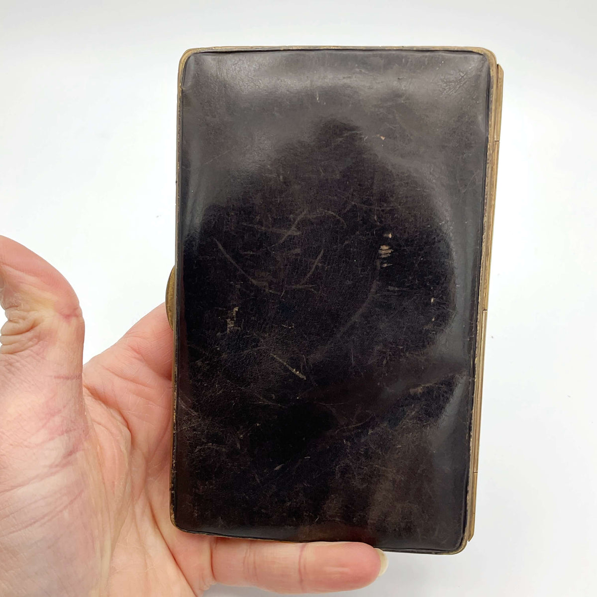 Vintage 1940s leather card case by Beeches Vintage, featuring classic design and multiple card slots.