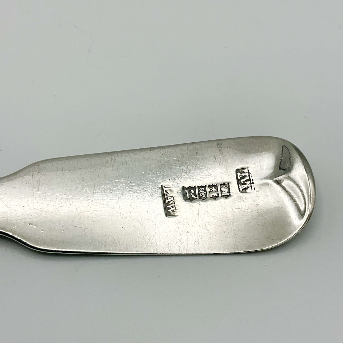 Hallmarks on the back of a Silver dessert spoon