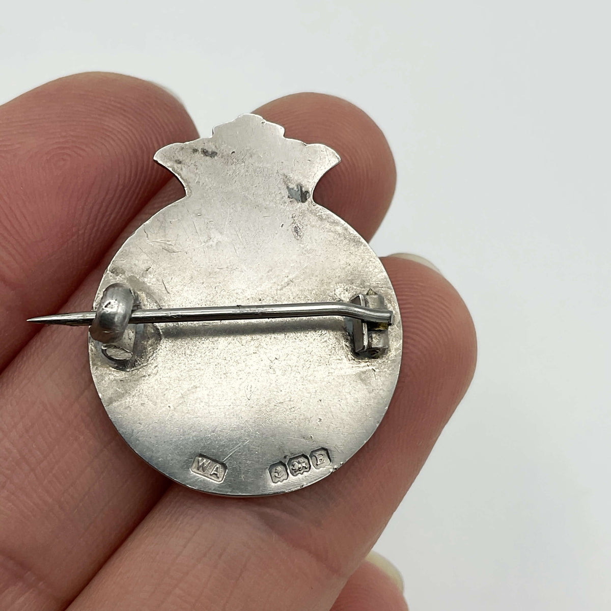 Vintage 1920s Sterling Silver Union Badge with intricate detailing, crafted by Beeches Vintage.