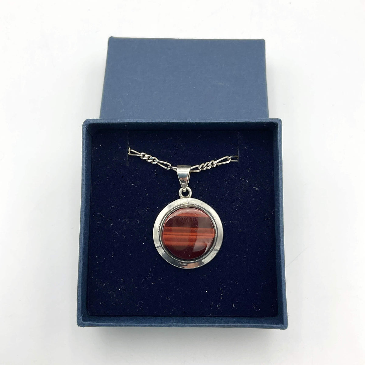 Striped Agate Pendant Necklace - Beeches Vintage