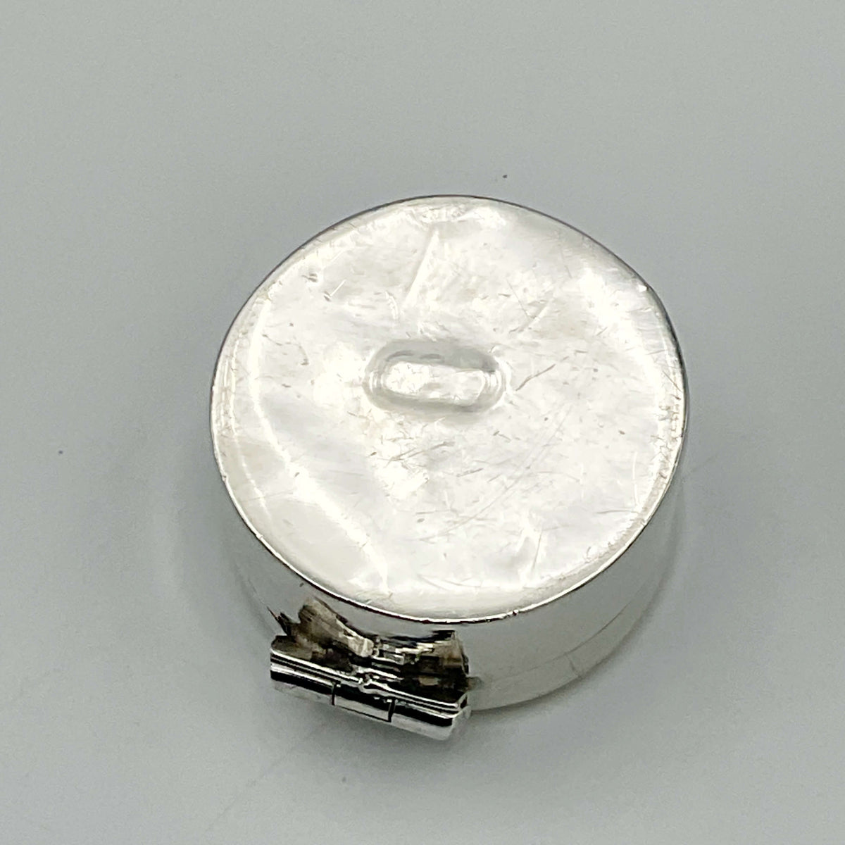 Round Silver Pill Box or Case - Beeches Vintage