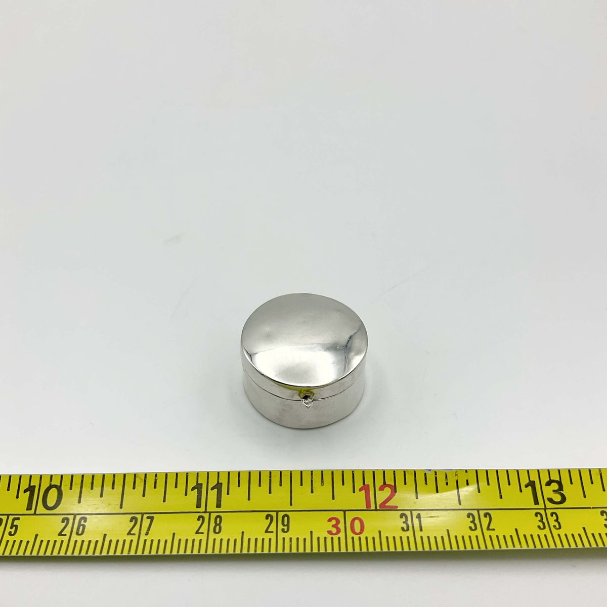 Round Silver Pill Box or Case - Beeches Vintage