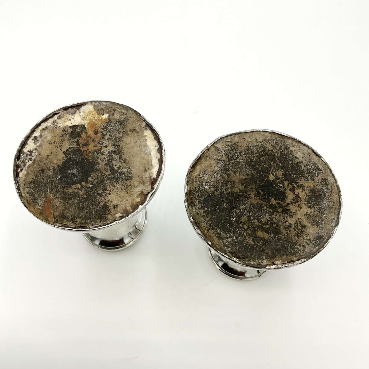 Pair of Antique 1911 Sterling Silver Candlestick Holders - Beeches Vintage