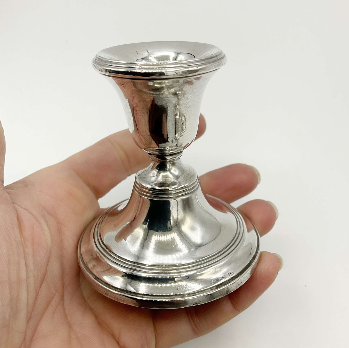 Pair of Antique 1911 Sterling Silver Candlestick Holders - Beeches Vintage