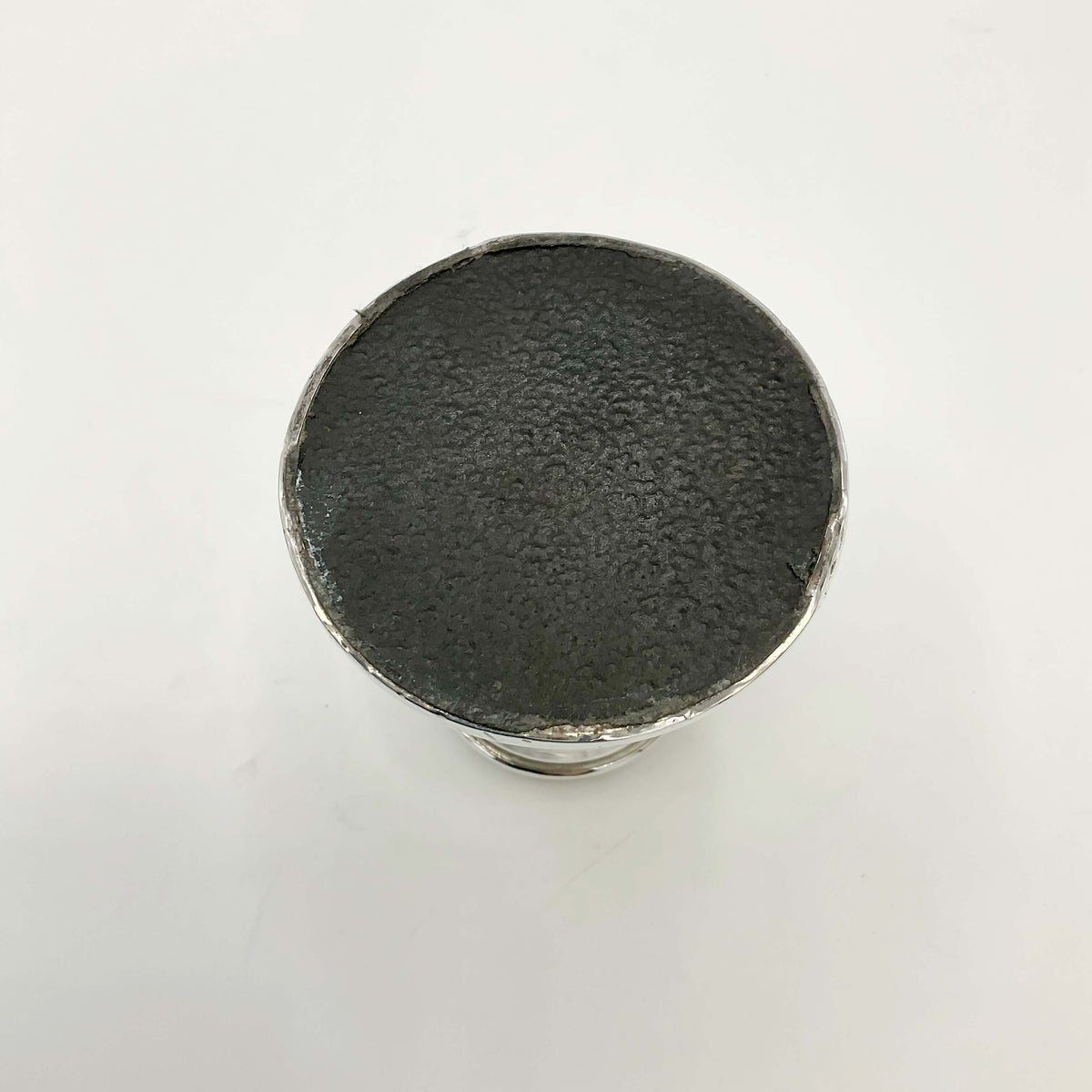 Vintage 1931 Short Sterling Silver Candle Holder by Beeches Vintage, classic candlestick holder with intricate design details.