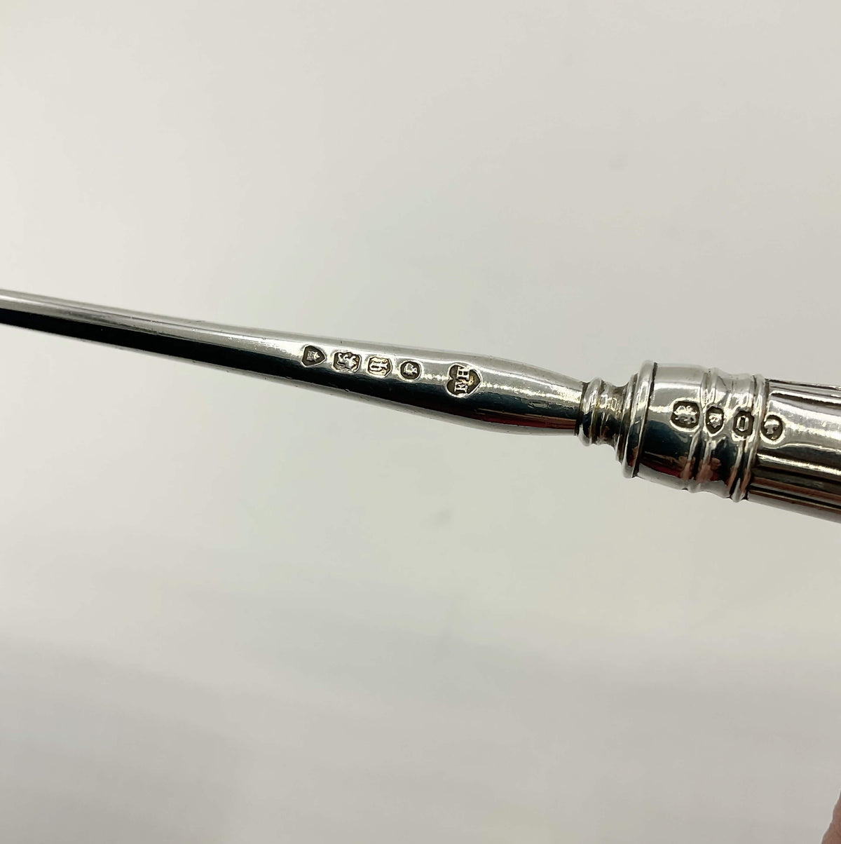 Antique Victorian Sterling Silver Arrowhead Tool accessory from Beeches Vintage, featuring detailed craftsmanship and vintage design.