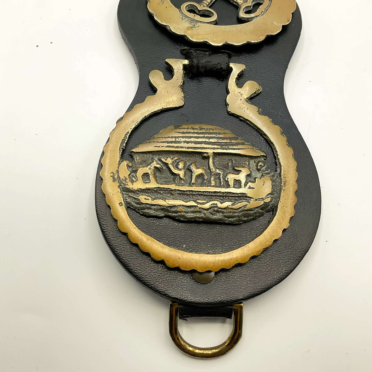 Antique Horse Brasses on Leather - Beeches Vintage