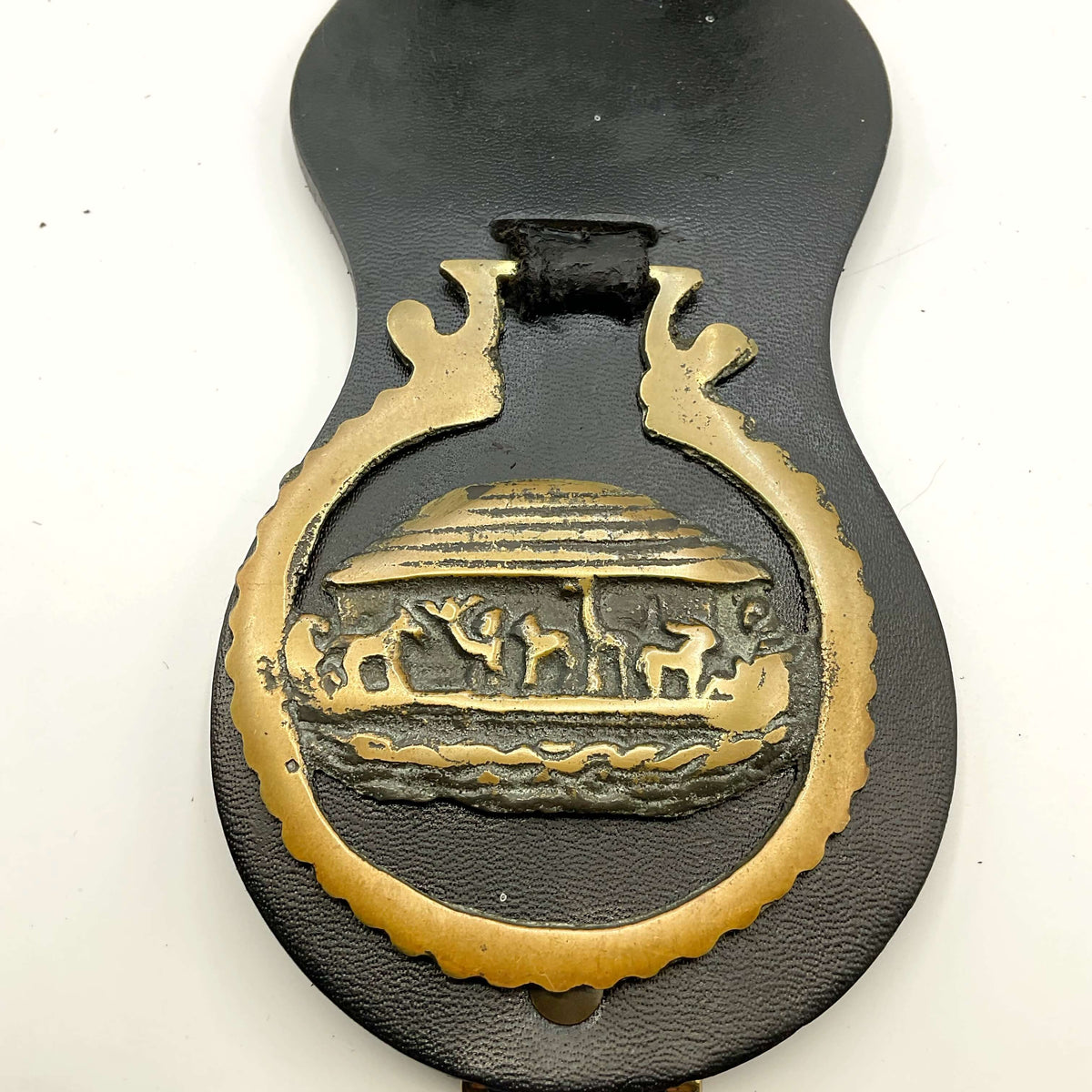 Antique Horse Brasses on Leather - Beeches Vintage