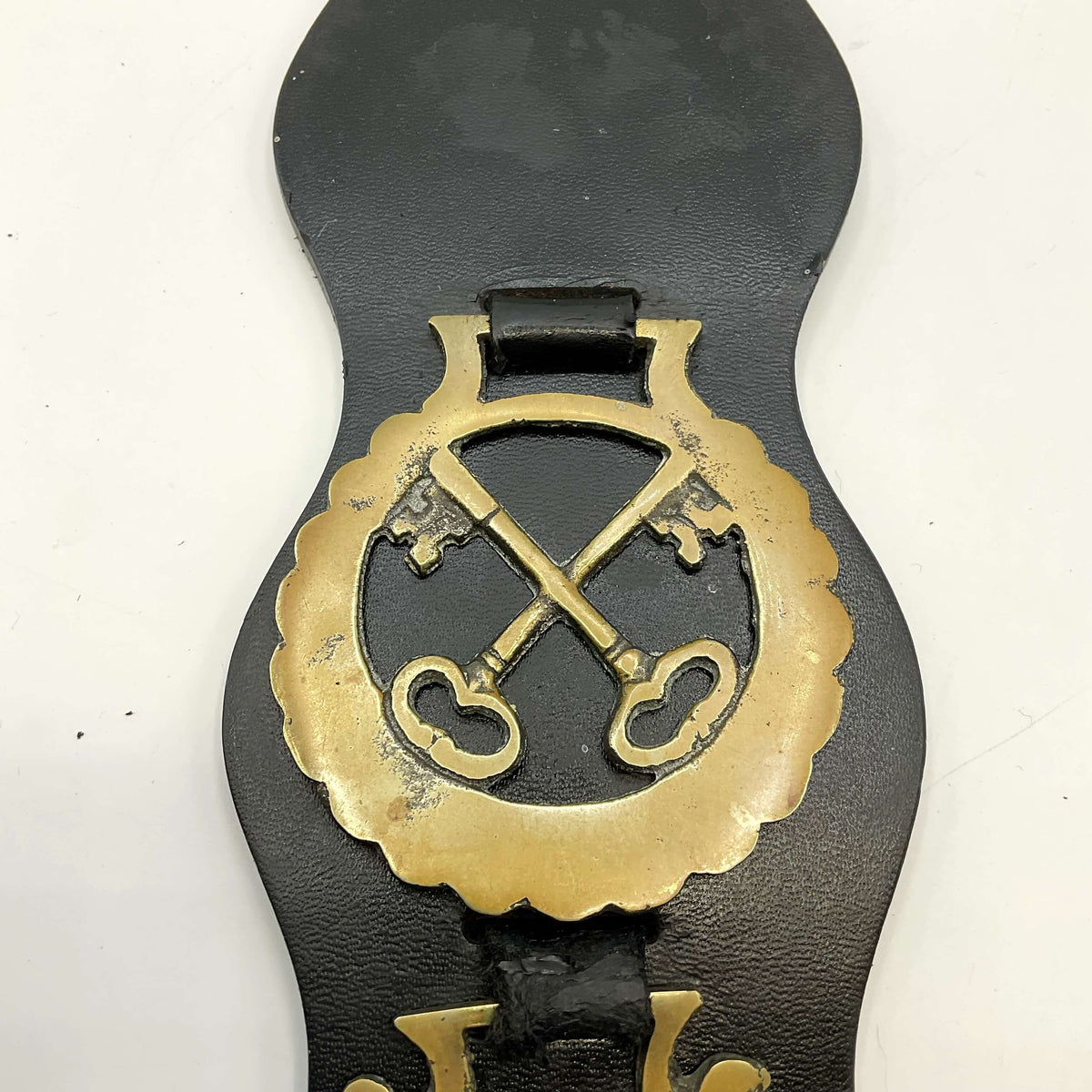Antique Horse Brasses on Leather - Beeches Vintage