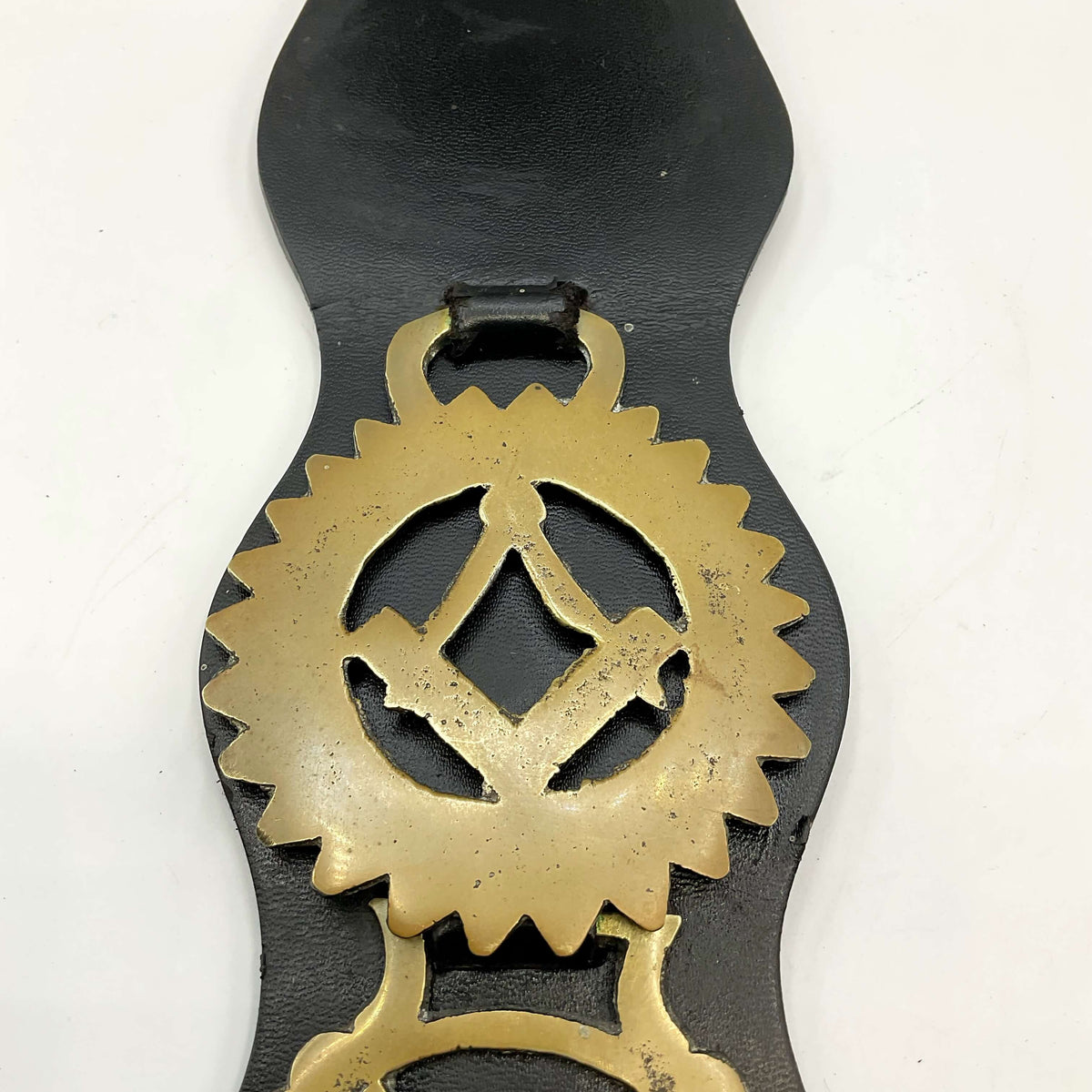 Antique Horse Brasses on Leather - Beeches Vintage