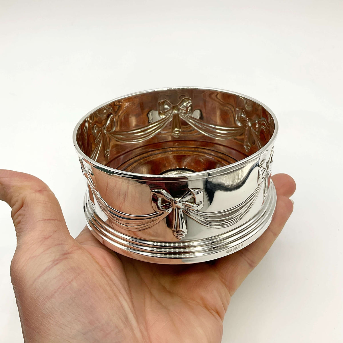 Sterling Silver Bottle Coaster, Vintage Bottle Stand