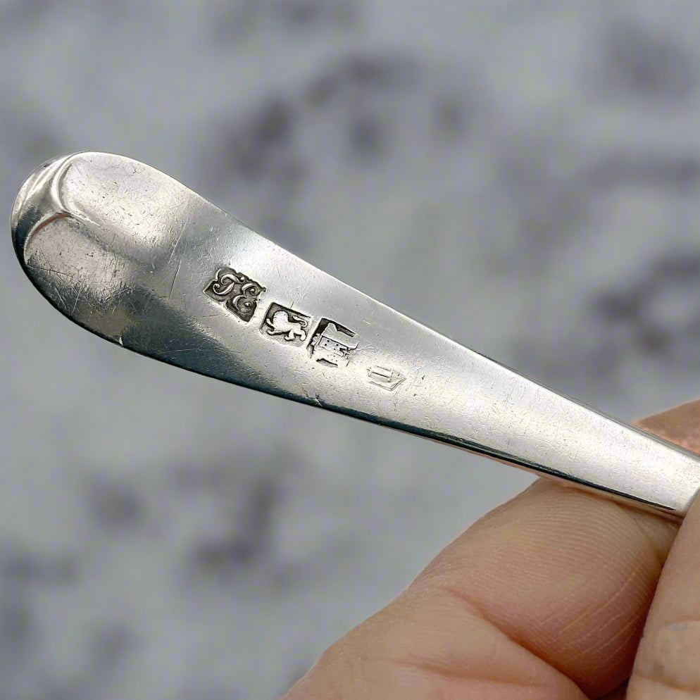 Exeter Hallmarks shown on back of a spoon handle