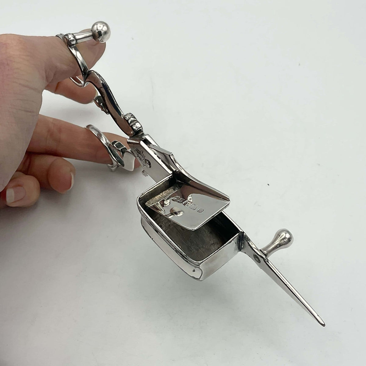 Antique 1848 Silver Plated Candle Snuffing Scissors - Beeches Vintage