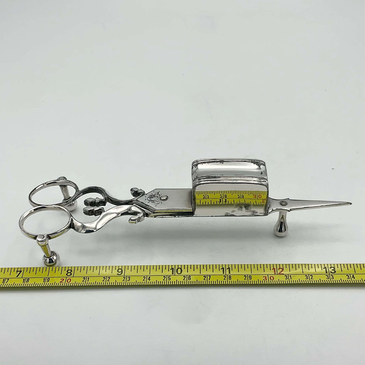 Antique 1848 Silver Plated Candle Snuffing Scissors - Beeches Vintage