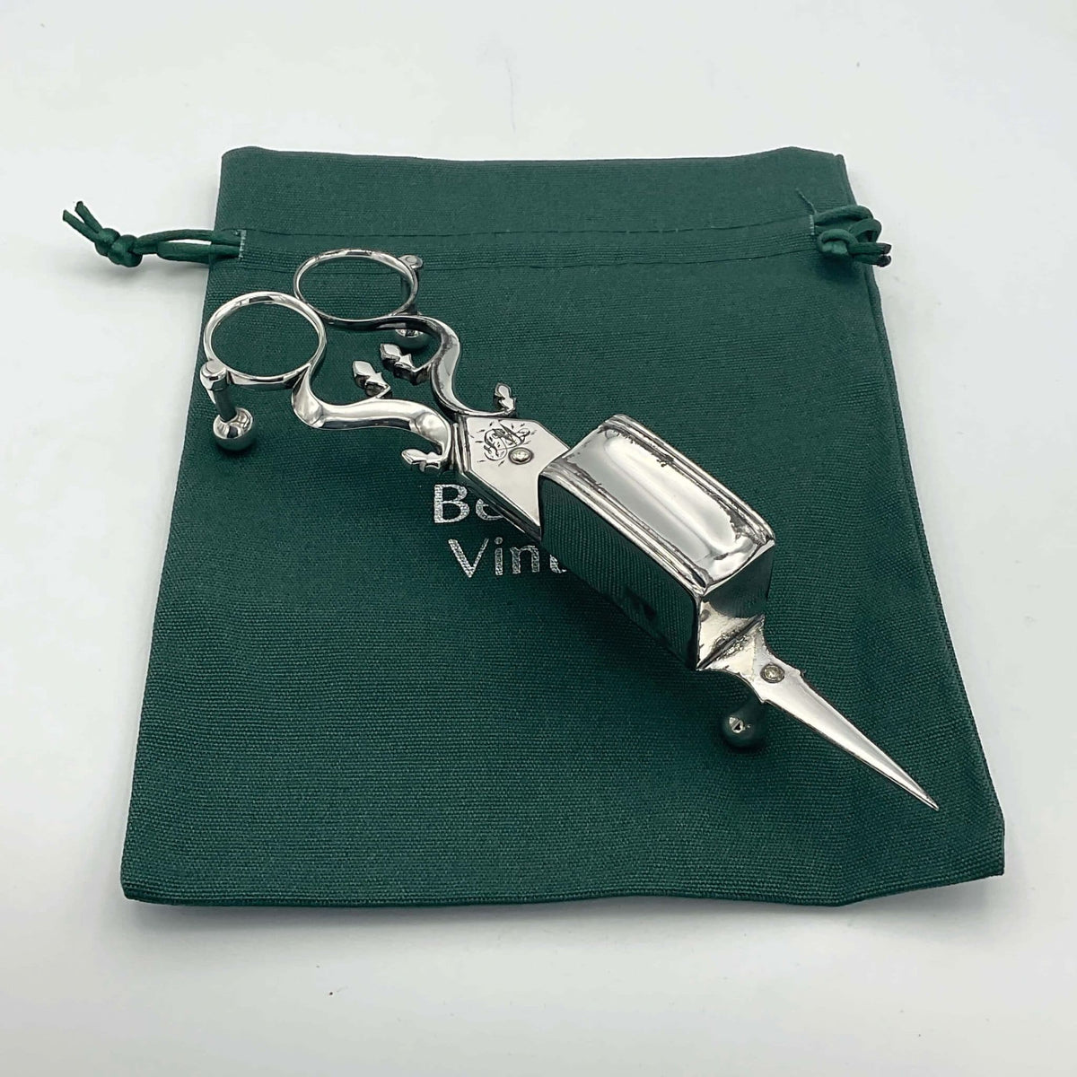 Antique 1848 Silver Plated Candle Snuffing Scissors - Beeches Vintage