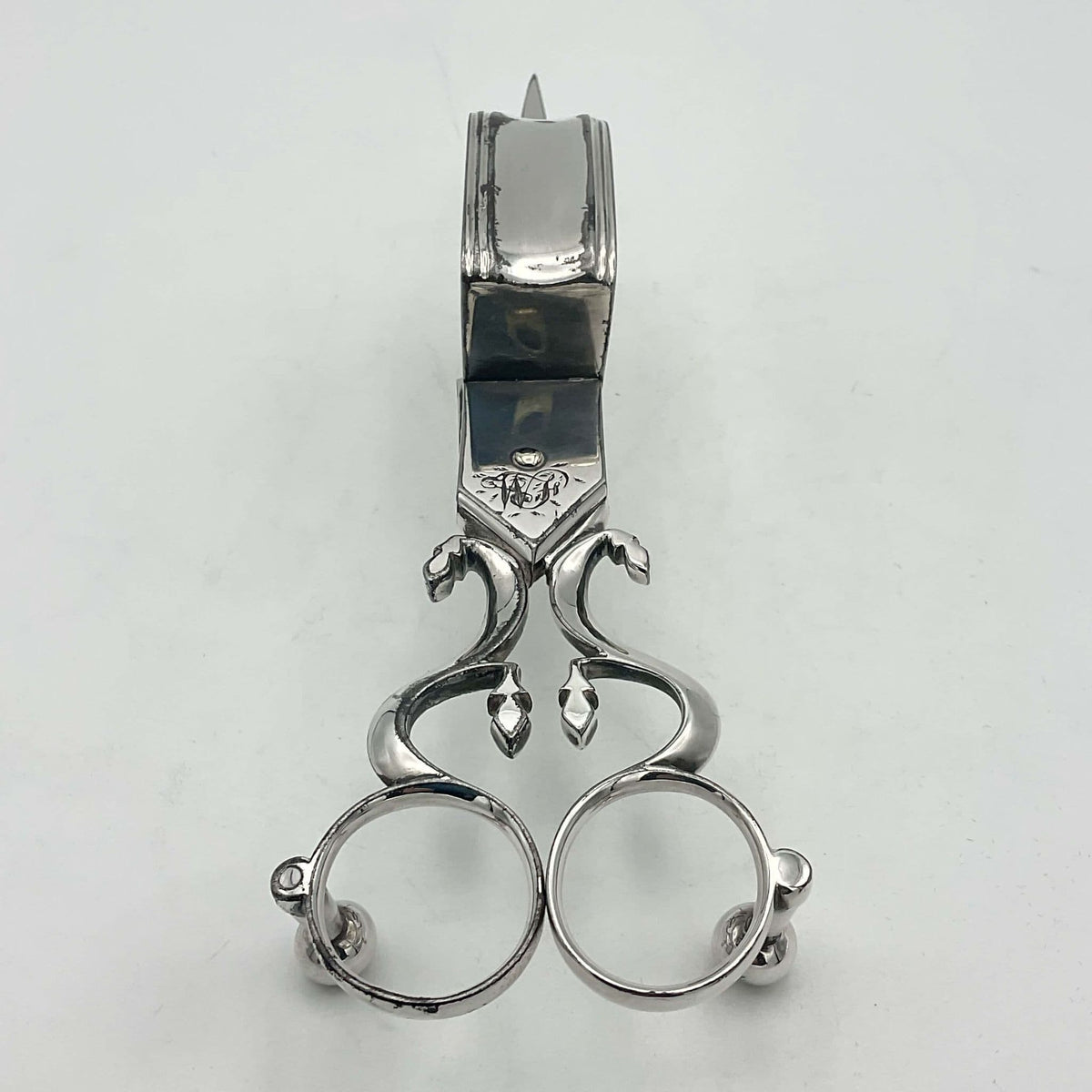 Antique 1848 Silver Plated Candle Snuffing Scissors - Beeches Vintage