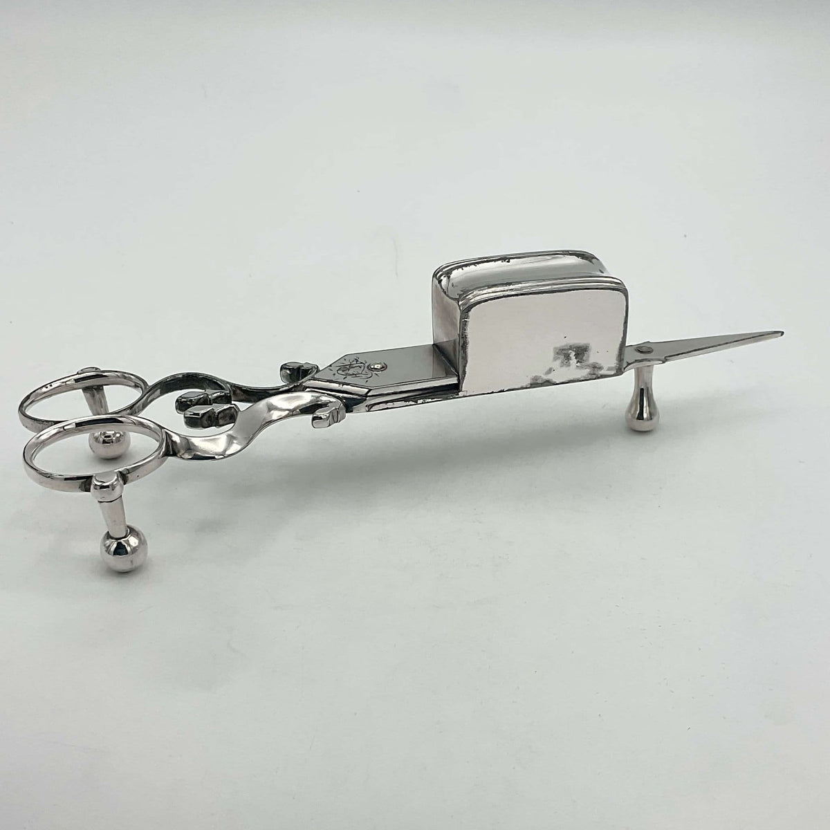 Antique 1848 Silver Plated Candle Snuffing Scissors - Beeches Vintage