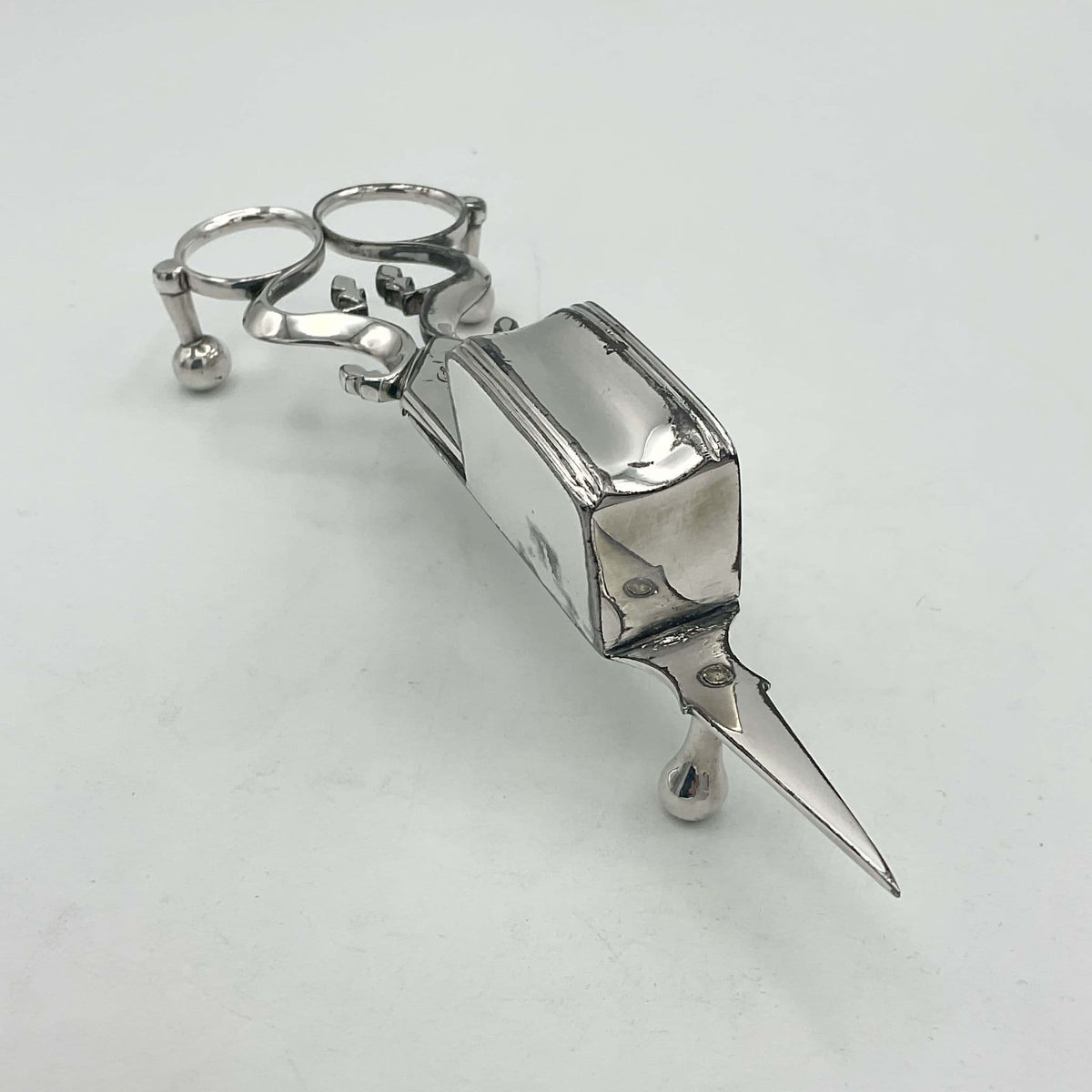 Antique 1848 Silver Plated Candle Snuffing Scissors - Beeches Vintage
