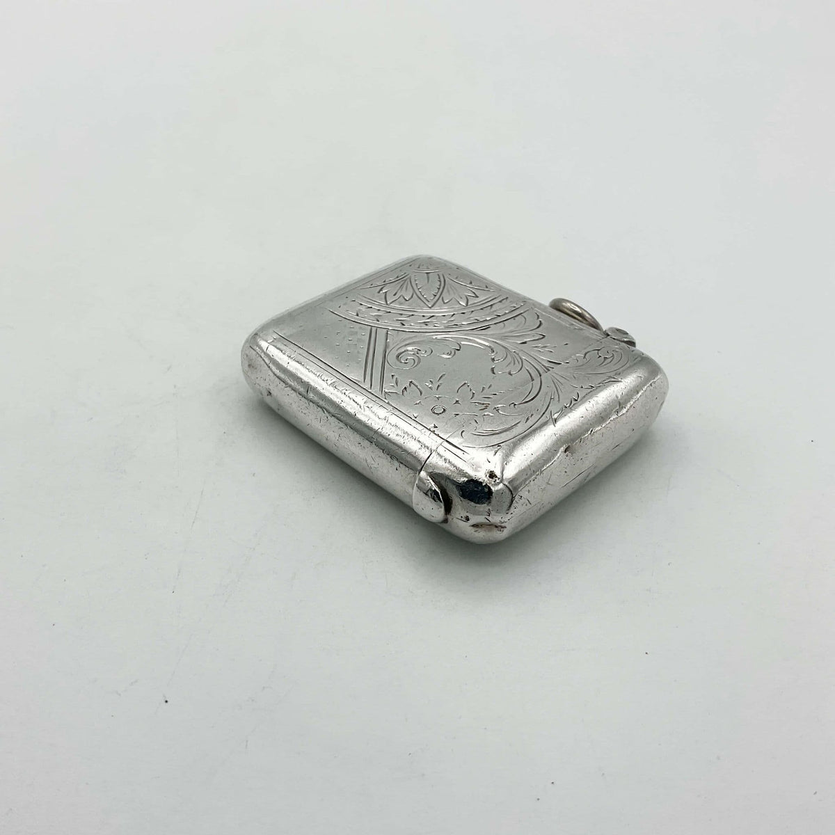Antique 1895 Silver Vesta Case, Victorian Match Safe